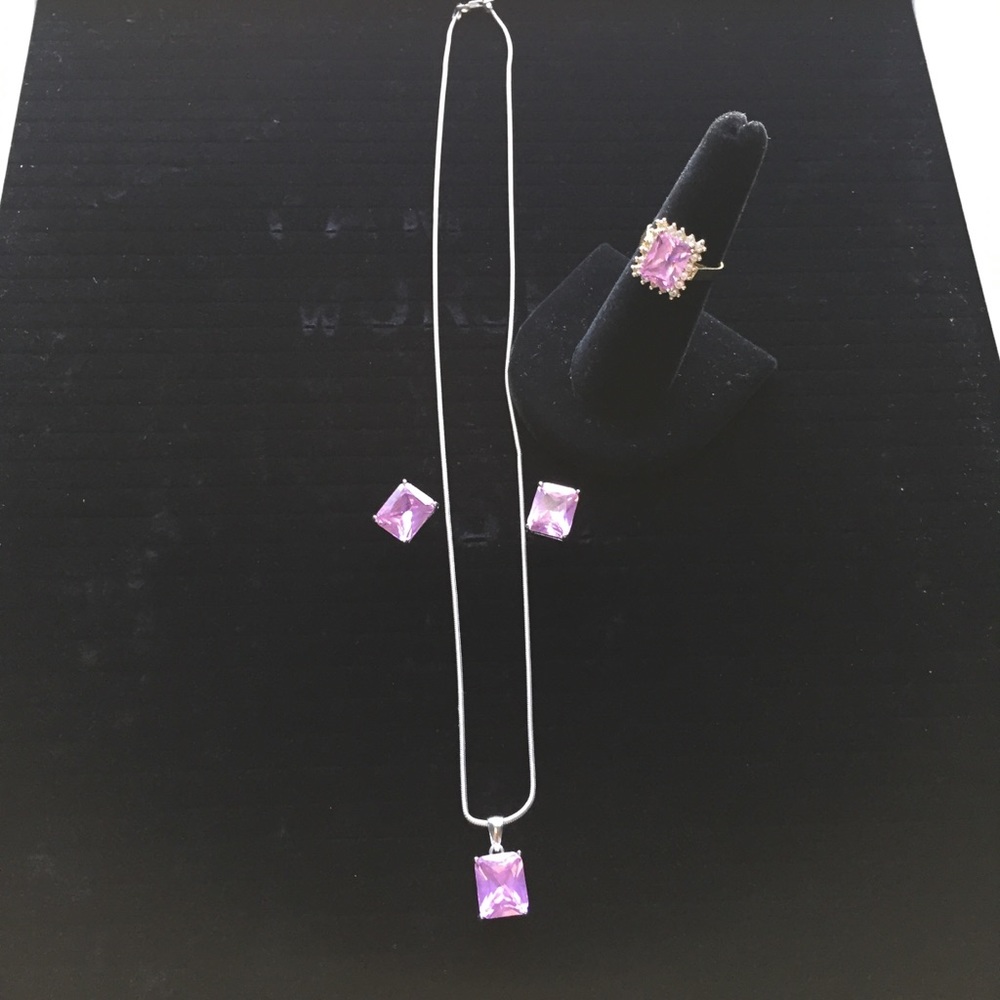 💗Pink Pendant & Earring Set💗 - Picture 3 of 5